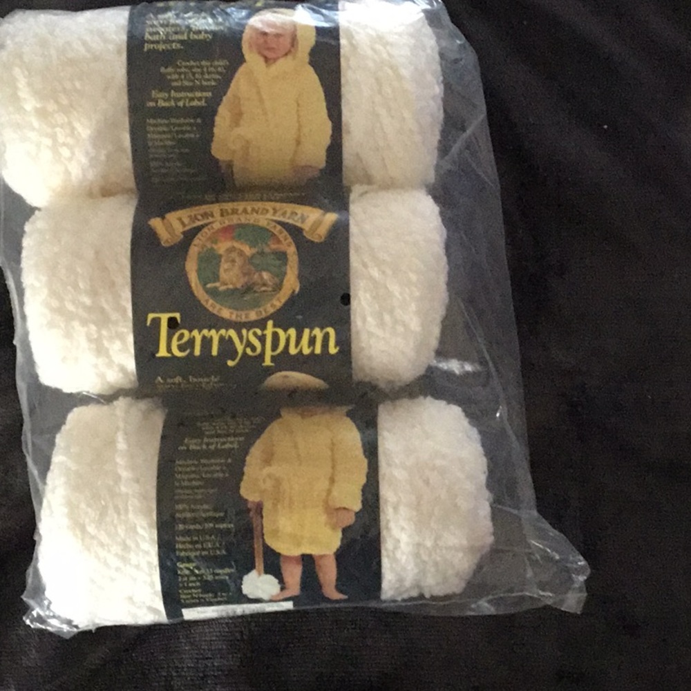 3 skeins Lion Brand Terryspun yarn